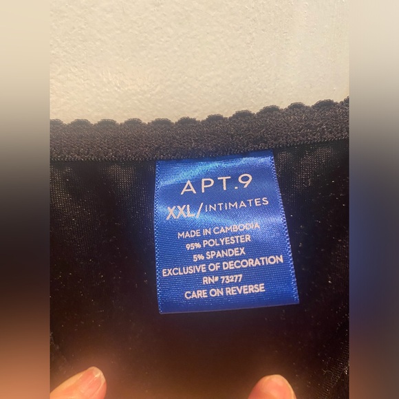 Apt 9- Crushed Stretch Velvet and Lace Sleeveless Mini Dress, Black, Size XXL - Picture 7 of 12